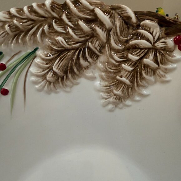 Fitz & Floyd "Forest Frost" Centerpiece Bowl - NEW - Picture 4 of 4